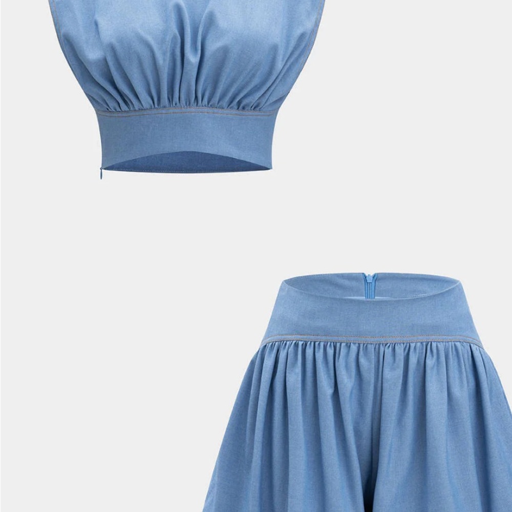 High Waist Blue Women's Shorts